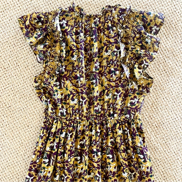 Anthropologie Othilia Aleksia Ruffled Maxi Dress Sz S Cottagecore Embroidered - Picture 13 of 15